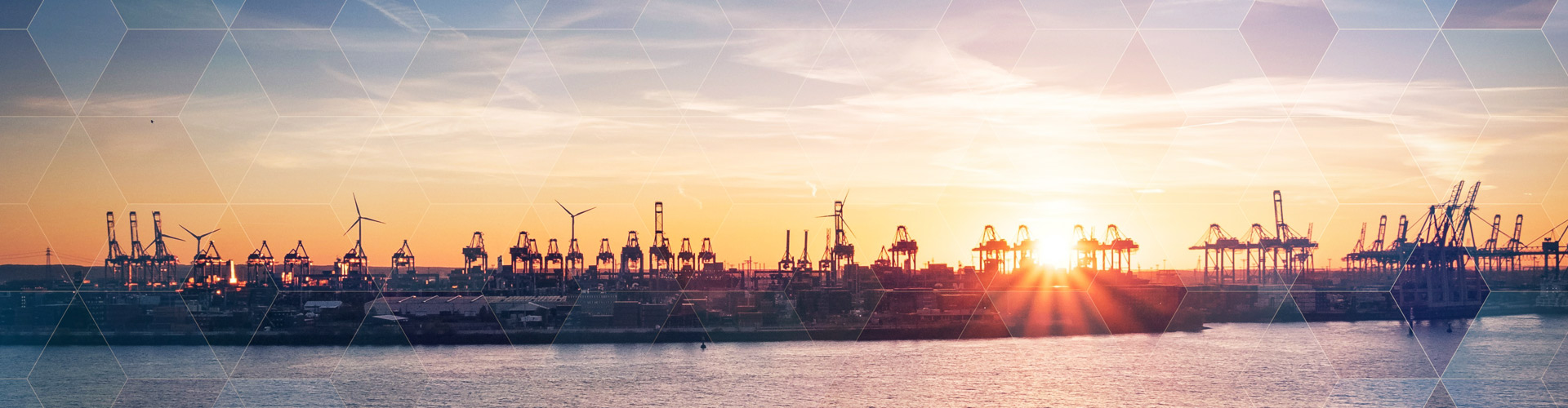 Hafenkräne Sonnenuntergang Hamburg